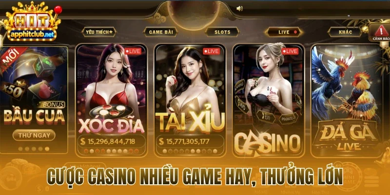 Cược casino nhiều game hay, thưởng lớn